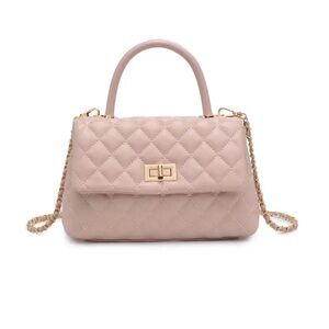 Quilted vegan leather crossbody bag